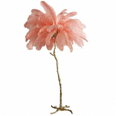 Торшер Delight Collection(Ostrich Feather) BRFL5014 pink/antique brass