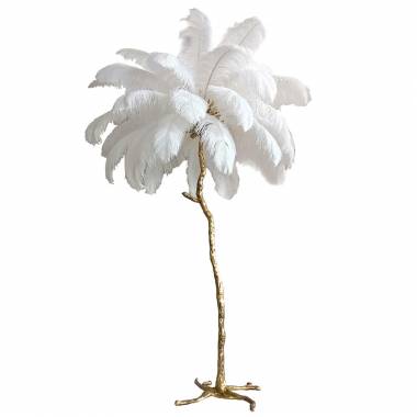 Торшер Delight Collection(Ostrich Feather) BRFL5014 white/antique brass