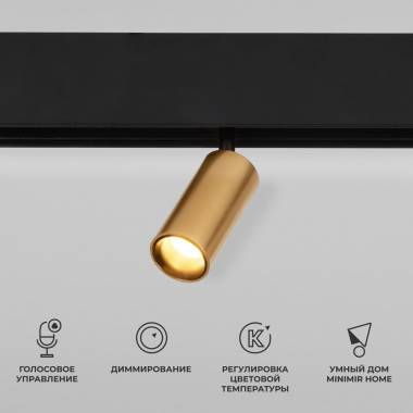 Светильник для магнитного шинопровода Elektrostandard(Slim Magnetic) 85071/01 Slim Magnetic Умный трековый светильник 5W 2700-6500K Dim Cantors (латунь)