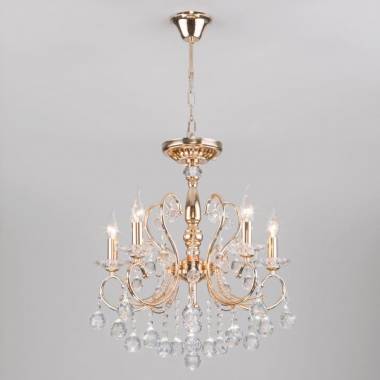 Люстра Eurosvet(Collana) 10096/5 золото/прозрачный хрусталь Strotskis