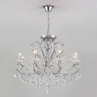 Люстра Eurosvet(Collana) 10096/8 хром/прозрачный хрусталь Strotskis