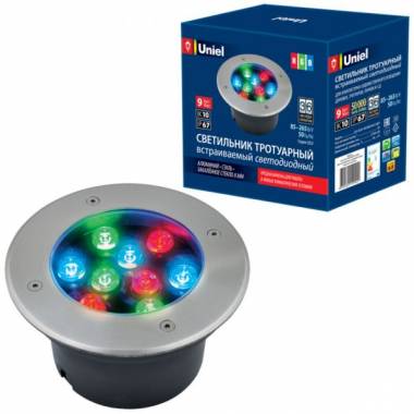 Встраиваемый в дорогу светильник Uniel(ULU) ULU-B12A-9W-RGB IP67 GREY